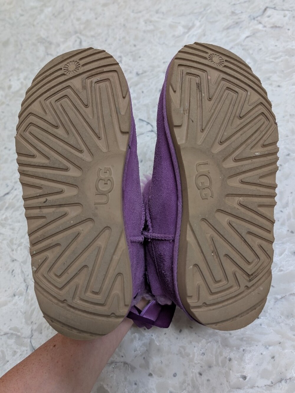 UGG Mini Bailey Bow II Boots Butterfly Purple Girls 4 - Picture 6 of 7